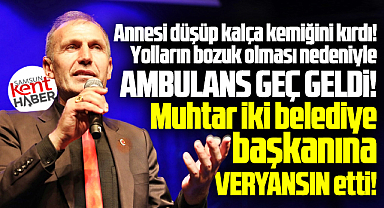 Samsun'da yolları bozuk olan muhtar iki belediye başkanına veryansın etti