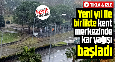 Samsun kent merkezinde 2026 yılının ilk günü kar yağışı başladı