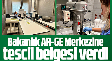 Samsun'da Eti Bakır'ın AR-GE Merkezine bakanlık tescil belgesi verdi
