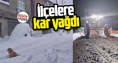 Samsun'da ilçelere kar yağdı! Her yer beyaza büründü!
