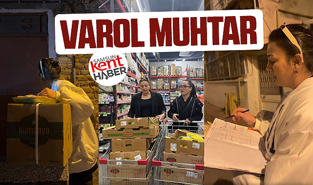 Samsun'da muhtar Seda Keklik Ramazan erzağı dağıtarak yüz güldürdü