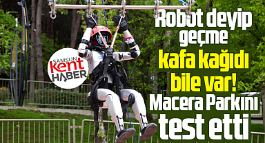 Samsun'da insansı robot Canikman Macera Parkını test etti