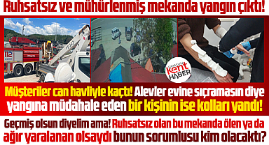 Samsun'da ruhsatsız menemencide yangın çıktı! Müşteriler can havliyle kaçtı!