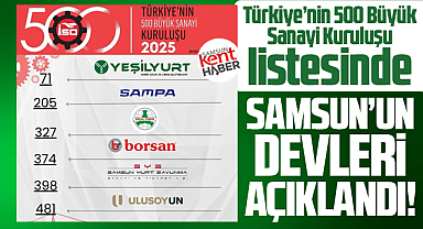 Samsun'da 6 firma 2025 Türkiye'nin 500 Büyük Sanayi Kurulu listesine girdi