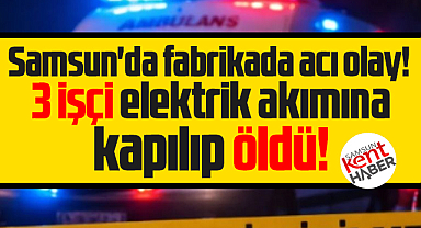 Samsun'da fabrikada acı olay! 3 işçi elektrik akımına kapılıp öldü