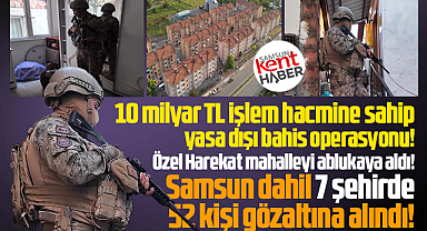 Samsun merkezli 7 şehirde yasa dışı bahis operasyonu yapıldı! 52 gözaltı