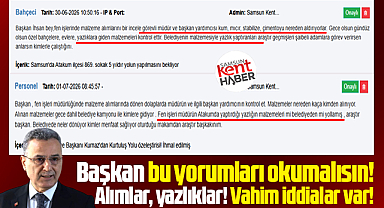 Samsun'da İlkadım Belediye Başkanı Kurnaz'a yorum ihbar! Araştır başkan!