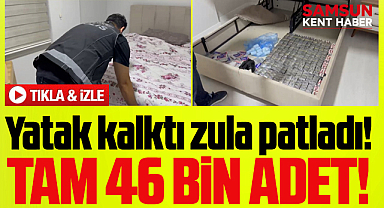 Samsun'da eve narkotik operasyonu! Yatak altından 46 bin hap çıktı!