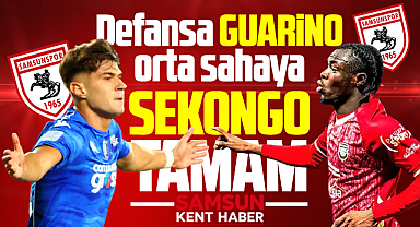 Samsunspor'da defansa Guarino, orta sahaya Sekongo transferi tamam