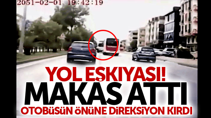 Samsun Atakum'da dolmuş şoförü halk otobüsünün önüne direksiyon kırdı