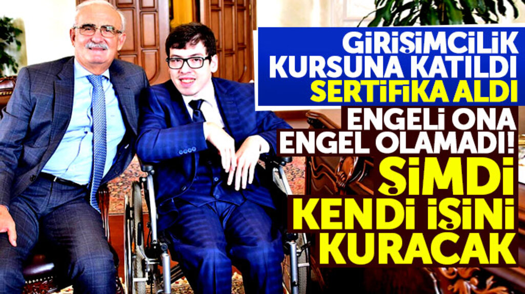 Samsun'da girişimcilik kursuna katılan bedensel engelli Murat Güney kendi işini kuracak