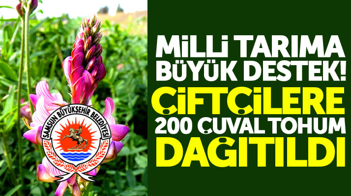 Samsun Büyükşehir Belediyesi Canik ilçesinde 60 çiftçiye korunga tohumu dağıttı