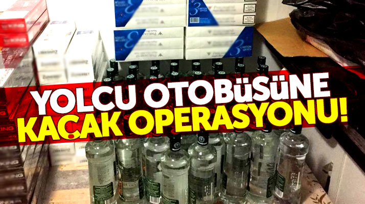 Samsun'da Hopa'ya giden yolcu otobüsünde kaçak sigara ve kaçak içki yakalandı