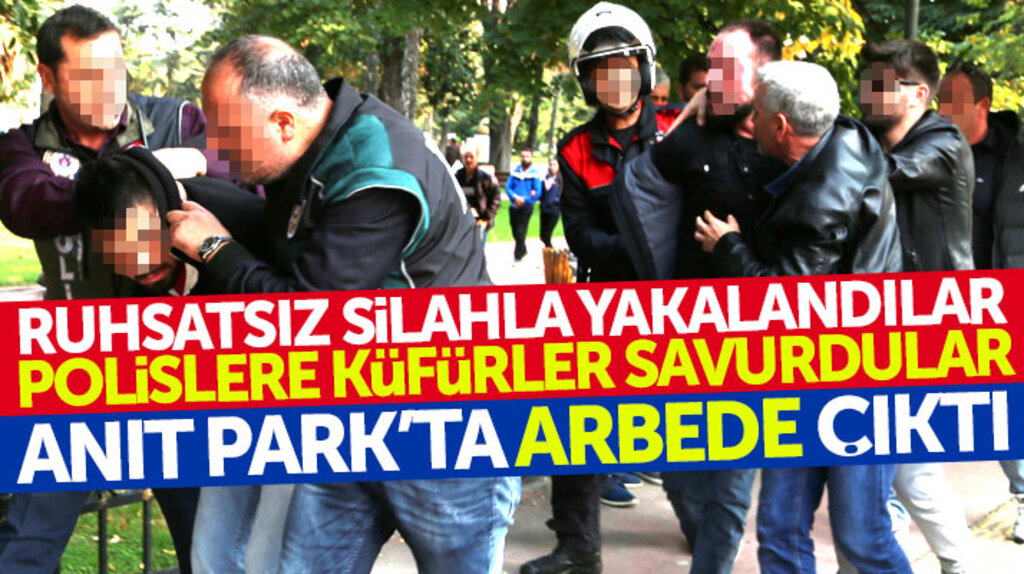Samsun Anıt Park'ta ruhsatsız silahla yakalanan iki kişi ile polis arasında arbede çıktı