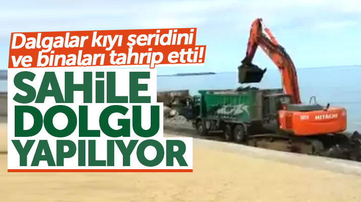 Samsun'da Kurupelit Yat Limanının bulunduğu alanda dolgu çalışması başlatıldı