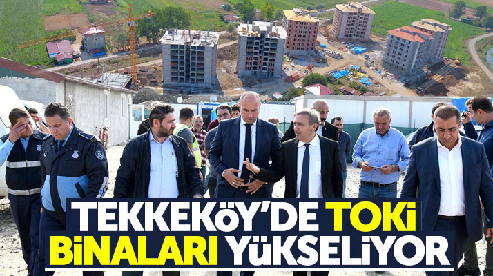 Samsun'un Tekkeköy ilçesinde 276 konutluk TOKİ binaları hızla yükseliyor