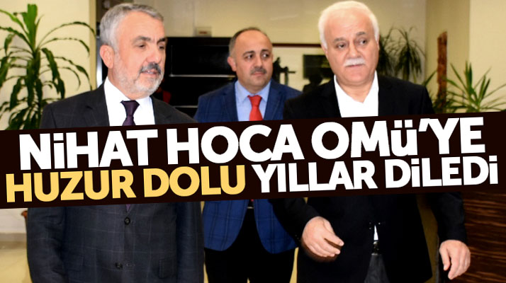 Samsun'a gelen Nihat Hatipoğlu, OMÜ Rektörü Sait Bilgiç'i ziyaret etti