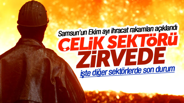 Samsun'da Ekim ayında en fazla ihracat yapılan sektörler belli oldu