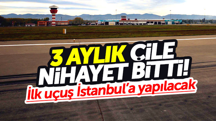 Samsun Çarşamba Havaalanı pistinde 3 aydır süren tadilat nihayet bitti