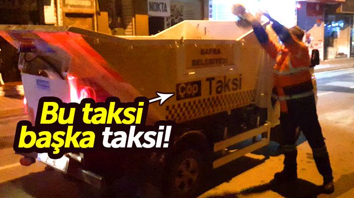 Samsun Bafra'da Çöp Taksiler iş başında