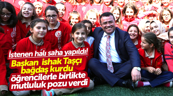 İshak Taşçı Atakent Ortaokulu öğrencilerine verdiği halı saha sözünü tuttu