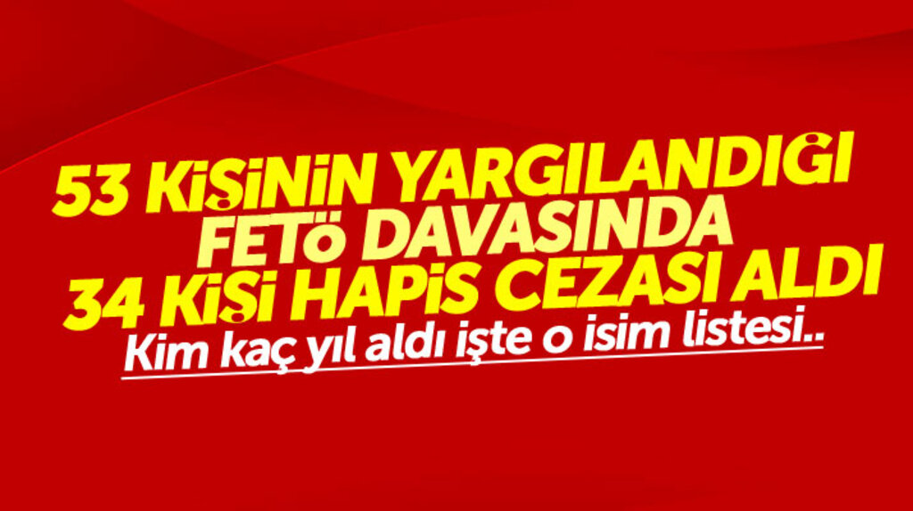 Samsun'da FETÖ'den yargılanan 53 sanıktan 34'üne hapis cezası verildi