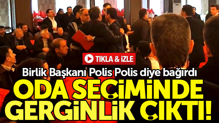 Samsun Bafra'da Mobilyacılar Odası başkanlık seçiminde gerginlik çıktı