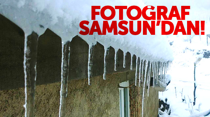 Samsun'da bazı ilçelere kar yağdı, dev buz sarkıtları oluştu