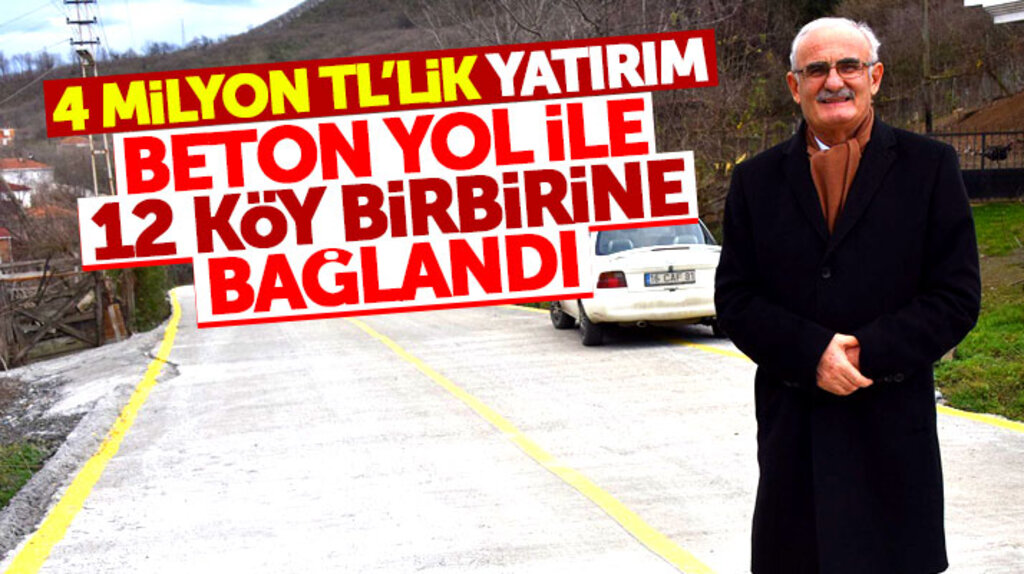 Samsun Büyükşehir Belediyesi 4 milyonluk beton yol yatırımı ile 12 köyü birbirine bağladı