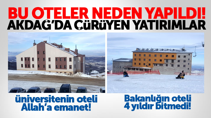 Ladik Akdağ Kayak Merkezinde yapılan OMÜ ve bakanlığın otel kaderine terk edildi