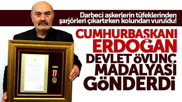 Samsun'da 15 Temmuz gazisi Adnan Çilingir devlet övünç madalyası ile ödüllendirildi