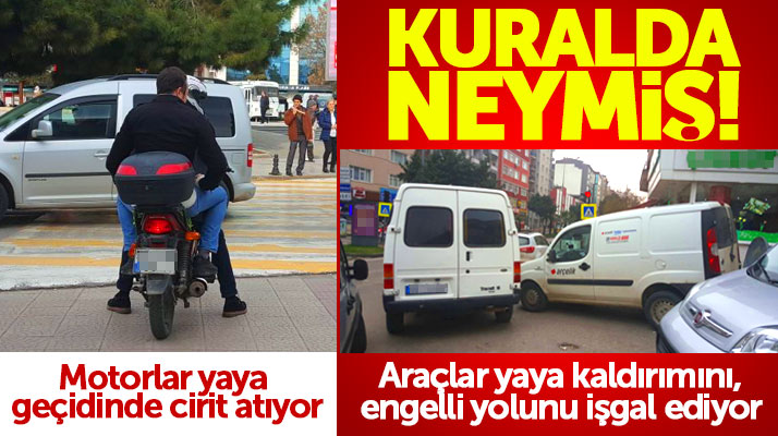 Samsun'da kural tanımaz araç ve motosiklet sürücüleri tepki çekiyor