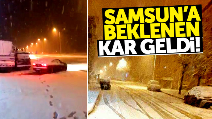 Samsun'da şehir merkezi ve ilçelerde kar yağışı başladı