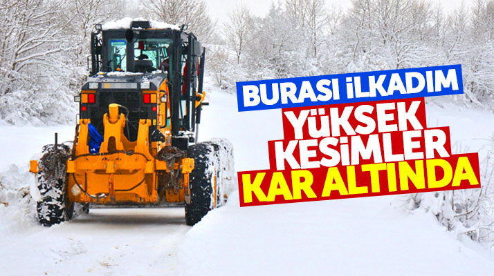 Samsun'un İlkadım ilçesinde yüksek kesimlerde kar yağışı etkili oldu