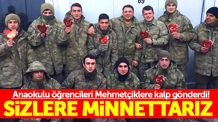 Samsun'da anaokulu öğrencileri Şırnak'ta görev yapan askerlere karttan kalp gönderdi