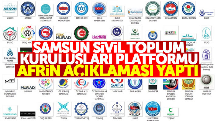 Samsun Sivil Toplum Kuruluşları Platformu'ndan Afrin bildirisi!