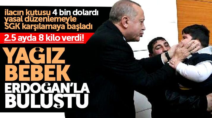 Cumhurbaşkanı Erdoğan, 2 yaşında 29 kilo olan Yağız Bekte ile bir araya geldi