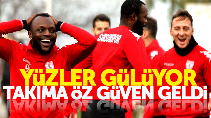 Samsunspor'da Adana Demirspor maçı öncesi futbolcuların yüzü gülüyor