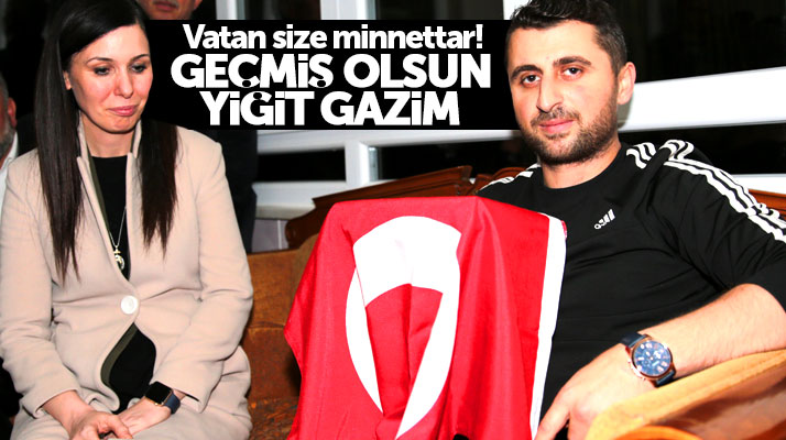 Çiğdem Karaaslan, Afrin'de yaralanan gazi Tayfun Bolat ile Samsun'da görüştü