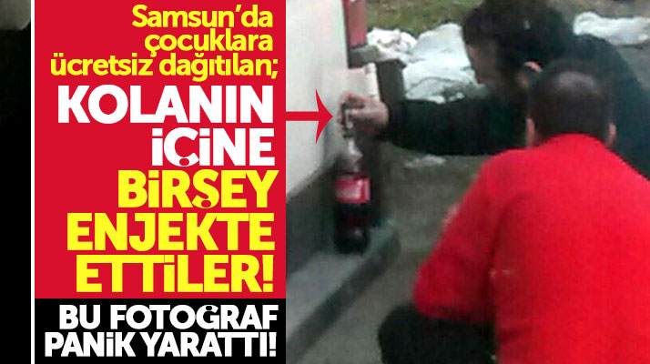 Samsun'da ücretsiz dağıtılan kolanın içerisine bir şey konuldu iddiası panik yarattı