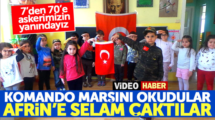 Samsun'da minik öğrenciler komando marşını okudu, Mehmetçiklerimize selam gönderdi