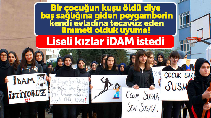 Samsun Vezirköprü'de lise öğrencileri çocuk istismarcıları için idam istedi