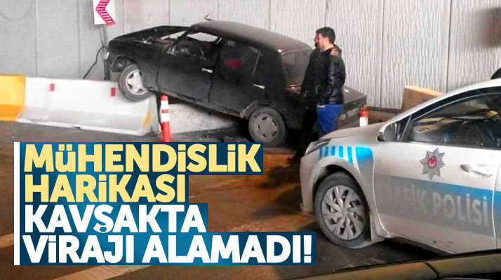 Samsun'da mühendislik harikası otogar kavşağında yine kaza oldu!