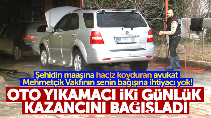Samsun'da oto yıkamacısı Erkan Keskin, iki günlük kazancını Mehmetçik Vakfına bağışladı