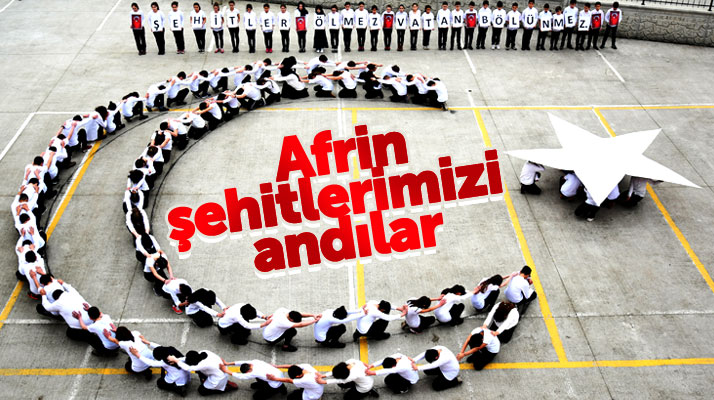 Samsun Tekkeköy'de Büyüklü ortaokulu öğrencileri Afrin şehitlerini andı