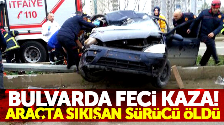 Samsun Atakum'da aydınlatma direğine çarpan aracın sürücüsü hayatını kaybetti