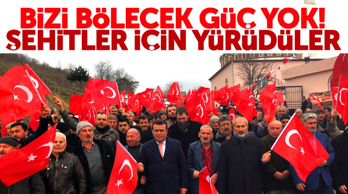 Samsun Atakum'da Akalan mahallesi sakinleri şehitler için yürüdü