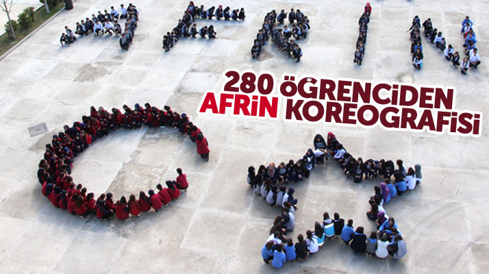 Samsun Havza'da 280 lise öğrencisinden Afrin koreografisi