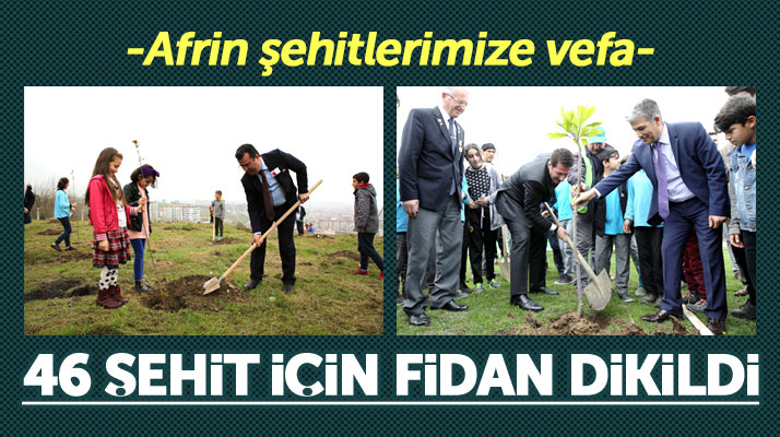 Samsun'da Atakum ve İlkadım ilçelerinde 46 şehit için fidan dikildi