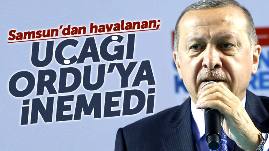 Recep Tayyip Erdoğan'ın Samsun'dan havalanan uçağı Ordu'ya iniş yapamadı
